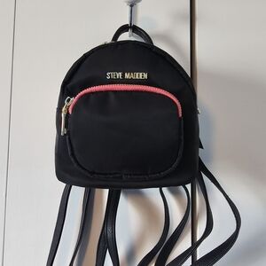 Steve Madden Bloey Mini Black and Pink Stylish Backpack